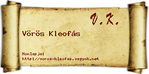 Vörös Kleofás névjegykártya