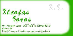 kleofas voros business card